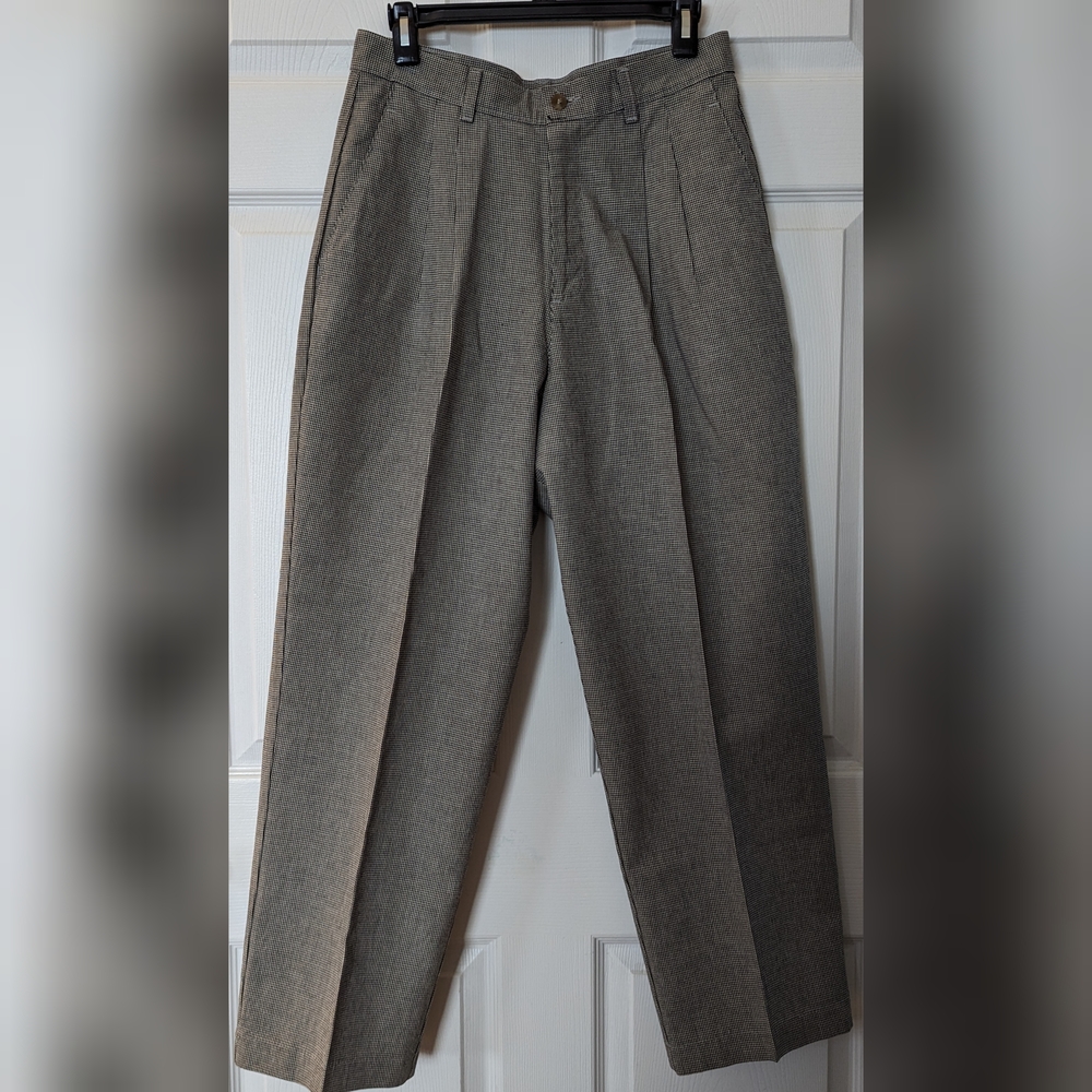Vintage Houndstooth High Waisted Trousers Dress Pants Slacks